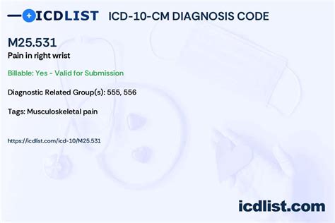 right wrist pain icd 10|M25.531 ICD 10 Code